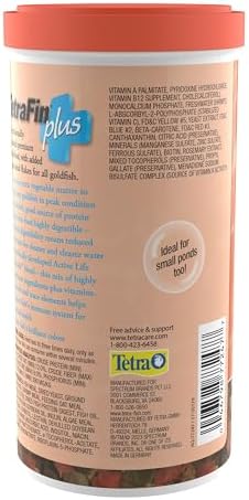 Tetra TetraFin Plus Goldfish Flakes Fish Food with Algae, 7.06 oz