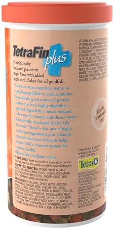 Tetra TetraFin Plus Goldfish Flakes Fish Food with Algae, 7.06 oz