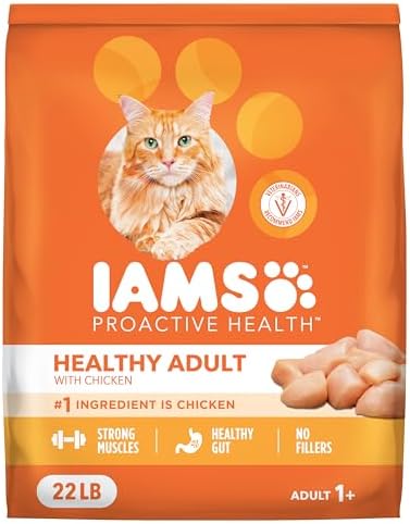 IAMS Proactive Health Healthy Adult Dry Cat Food, Chicken, 22 lb