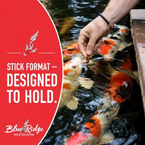 Blue Ridge Koi Pondside Hand Feeding Treats, Koi Fish Food Sticks, 0.75 lb