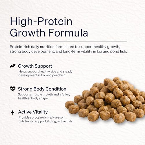 Koi Fish Food (5lb) - Growth & Color Formula, High Protein