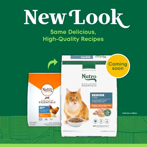 Nutro Wholesome Essentials Senior Dry Cat Food, Chicken & Rice, 14 lb