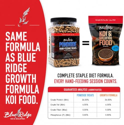 Blue Ridge Koi Pondside Hand Feeding Treats, Koi Fish Food Sticks, 0.75 lb