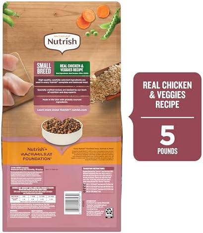 Nutrish Small Breed Dry Dog Food with Chicken, 5 lb. Bag (Rachael Ray)